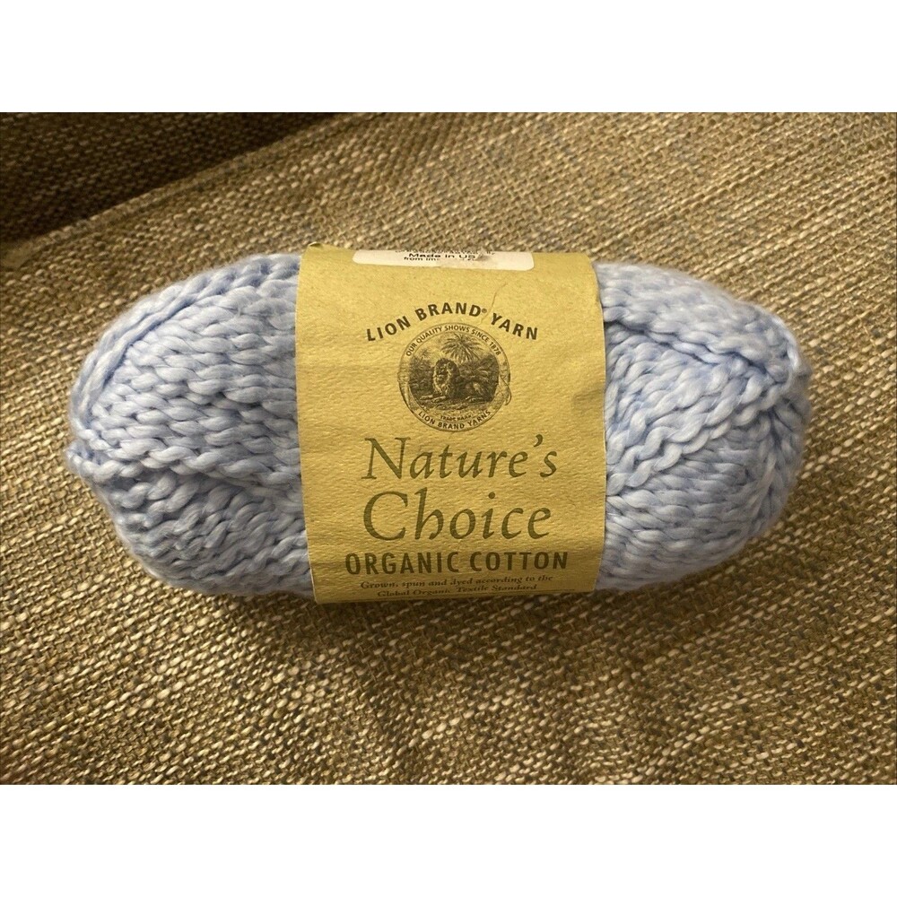 1 skein Lion Brand Nature’s Choice Organic Cotton yarn BLUEBERRY 85g 3oz